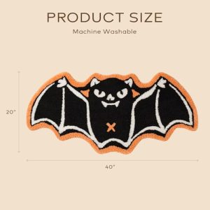 Ashler Halloween Bat Bathroom Rug