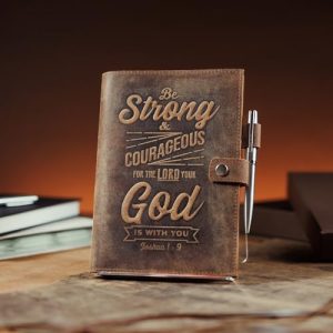 Moonster Refillable Leather Journal - Embossed Bible Verse