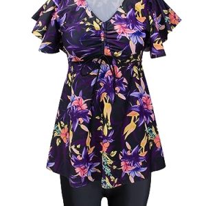 Fanuerg Ruffled Tankini Swimsuit Set