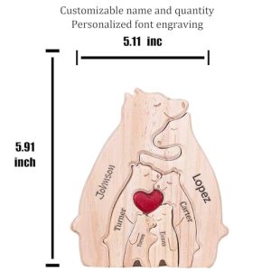 Custom Wooden Bears Family Puzzle