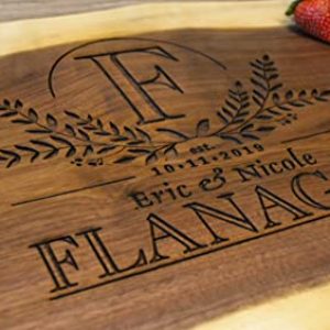 Personalized Walnut Live Edge Cutting Board – Wedding Gift