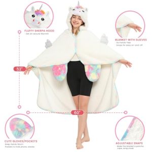 CozziPals Unicorn Hooded Blanket: Funny and Cozy Gift for Women & Kids