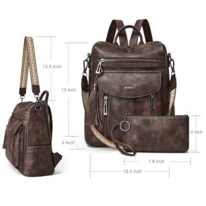 Shrrie Fashion Leather Backpack Purse: Versatile Designer Travel Gift