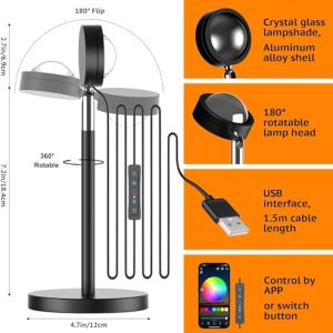 Molemyn Sunset Lamp Projector, 21 Colors Changing