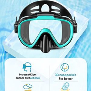 Snorkel Set for Adults with Mask, Fins, and Dry Top Snorkel