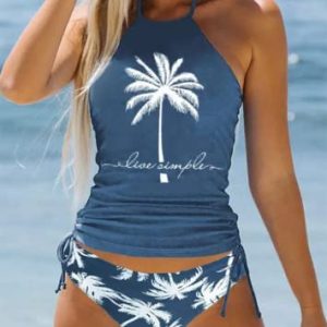 Coconut Tree Tankini Set: Stylish Beachwear Gift