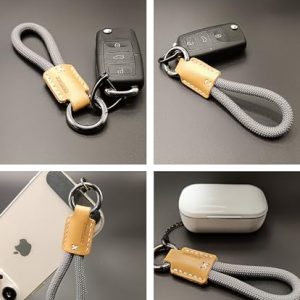 RONGBOER Handmade Leather Keychain: Stylish Key Accessory