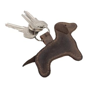 Hide & Drink Dog Shaped Leather Keychain: Cute and Handmade