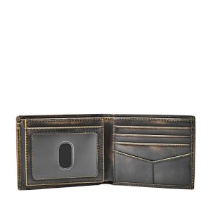 Fossil Men’s Leather Bifold Wallet with Flip ID Window
