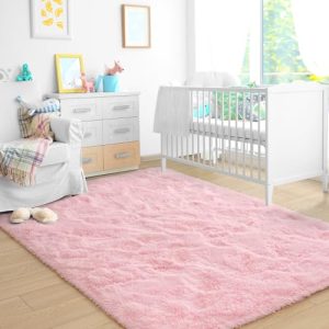 Ultra Soft Pink Shag Rug: Cozy Room Decor