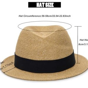 Packable Straw Fedora Sun Hat