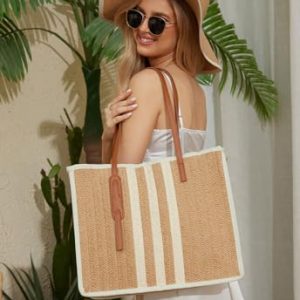 YIKOEE Large Straw Tote Bag