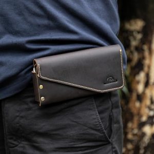 Topstache Leather Phone Holster with Card Holder