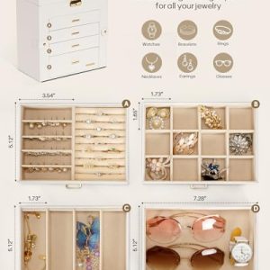 Homde Mirrored Jewelry Box: Lockable Organizer