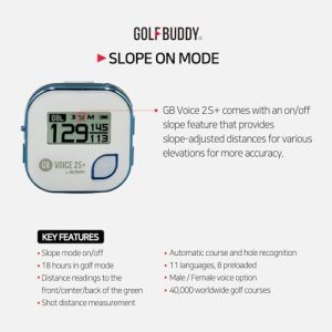 GOLFBUDDY Voice 2S+ Talking GPS Rangefinder – Blue