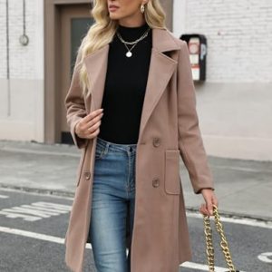 Bankeng Women’s Wool Blend Mid-Long Coat