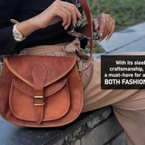 Firu-Handmade Vintage Leather Saddle Bag: Stylish Crossbody Purse