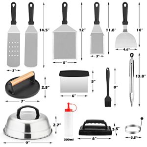 HaSteeL 18-Piece Griddle Accessories Kit - Teppanyaki Tools