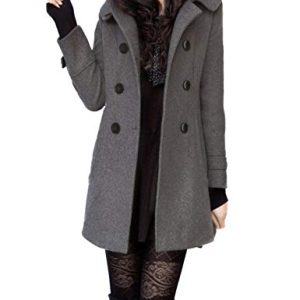 Tanming Women’s Double Breasted Pea Coat