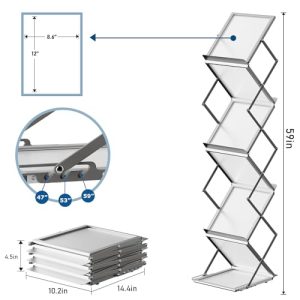 Foldable Aluminum Magazine Rack