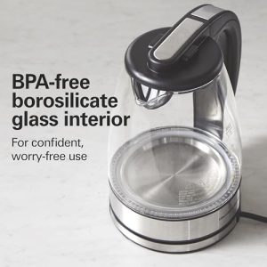 Hamilton Beach 1.7L Electric Tea Kettle – Clear Glass