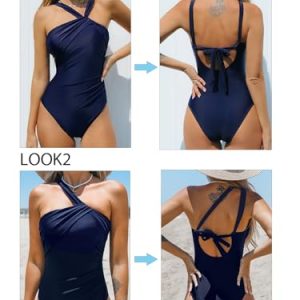 CUPSHE Women’s Ruched One Piece Swimsuit with Tummy Control