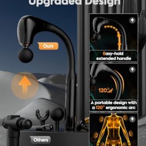Massage Gun with Upgraded Extension Handle – Deep Tissue Relief
