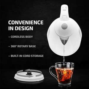 OVENTE 1.7L Electric Kettle – BPA Free Cordless Water Heater