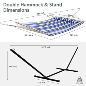 SUNCREAT Two Person Hammock with Stand: Heavy Duty and Free Standing