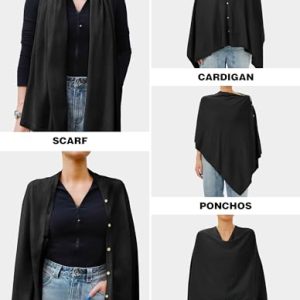 PULI Women’s Knitted Shawl Poncho