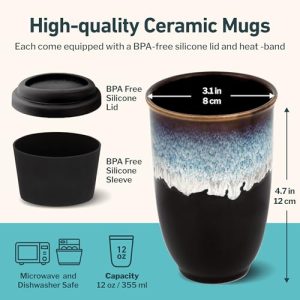 NOVA CERAMICS 12oz Travel Coffee Mug: Practical Gift Idea