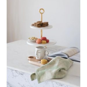 Bloomingville Stoneware Face Mug: Artistic Cream Color Design