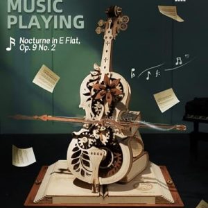 ROKR Wooden Music Box Cello Model Kit