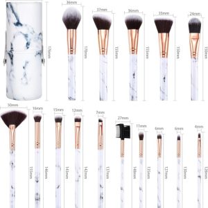 DUAIU Professional Makeup Brushes Set 15Pcs Marble