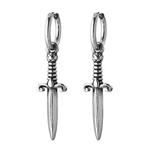 HZMAN Medieval Sword Drop Earrings