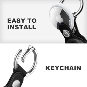 Woyinger Leather AirTag Keychain Holder: Stylish Protection