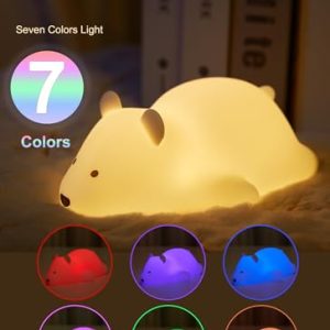 Kawaii Polar Bear Night Light: Cute and Rechargeable