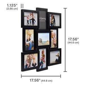 Black 9-Opening Photo Collage Frame: Multi-Size Display