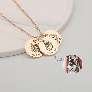 Custom Pet Portrait Necklace: Personalized Pet Photo Jewelry