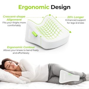 AUVON Contoured Cooling Memory Foam Leg Knee Pillow