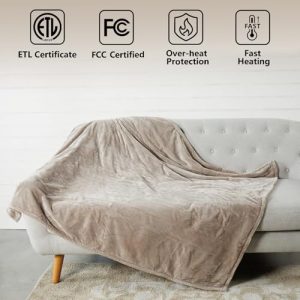 Tefici Electric Heated Blanket Throw – 50″ x 60″