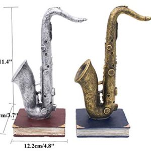 QQYDZSW Retro Saxophone Sculpture: Vintage Home Decor Accent
