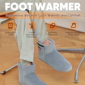 Ulefi® Rechargeable Electric Foot Warmer: Heated Booties with Portable Charger
