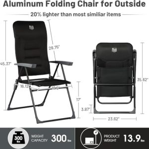 TIMBER RIDGE Adjustable Folding Patio High Back Chair