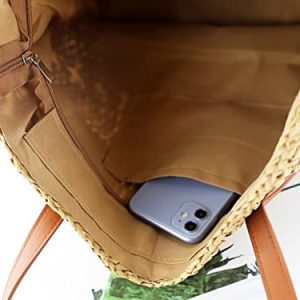 Bohemian Straw Beach Tote Bag