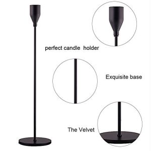 SUJUN Matte Black Candle Holders Set