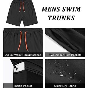 Men’s 7″ Swim Trunks with Compression Liner