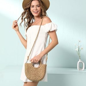 Women’s Straw Beach Tote Bag