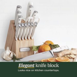 Cuisinart 15-Piece Knife Set: Modern Elegance in White