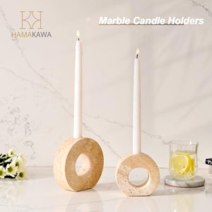 HAMAKAWA Marble Candle Holders Set
